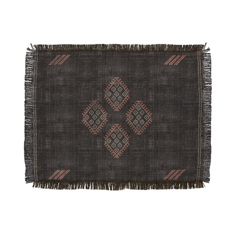 Becky Bailey Kilim in Black and Pink Throw Blanket