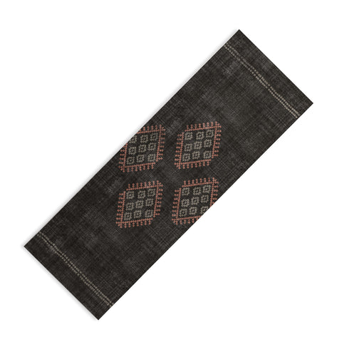 Becky Bailey Kilim in Black and Pink Yoga Mat