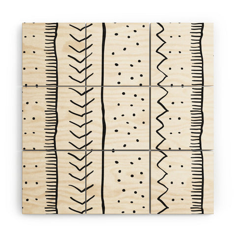 Becky Bailey Moroccan Stripe in Cream Wood Wall Mural