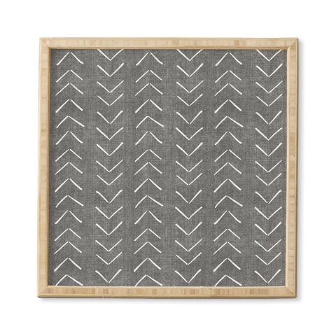 Becky Bailey Mud Cloth Big Arrows Charcoal Framed Wall Art