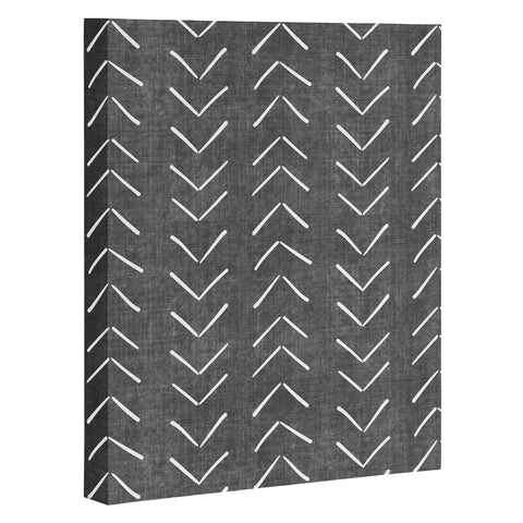 Becky Bailey Mud Cloth Big Arrows Charcoal Art Canvas