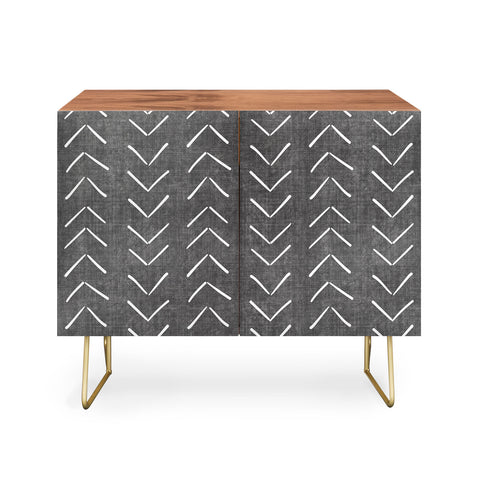 Becky Bailey Mud Cloth Big Arrows Charcoal Credenza