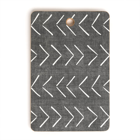 Becky Bailey Mud Cloth Big Arrows Charcoal Cutting Board Rectangle