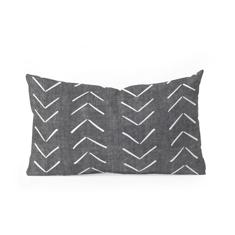 Becky Bailey Mud Cloth Big Arrows Charcoal Oblong Throw Pillow