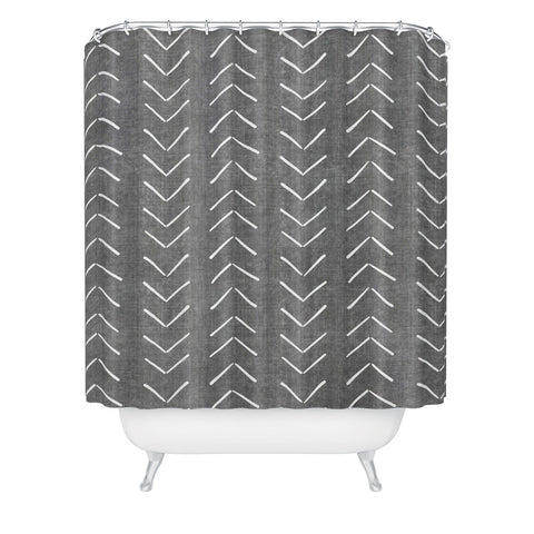 Becky Bailey Mud Cloth Big Arrows Charcoal Shower Curtain