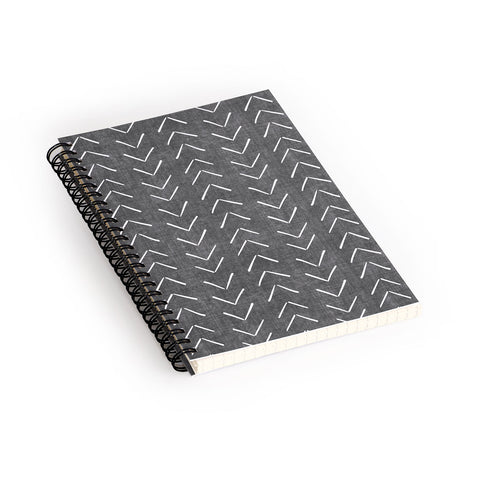 Becky Bailey Mud Cloth Big Arrows Charcoal Spiral Notebook