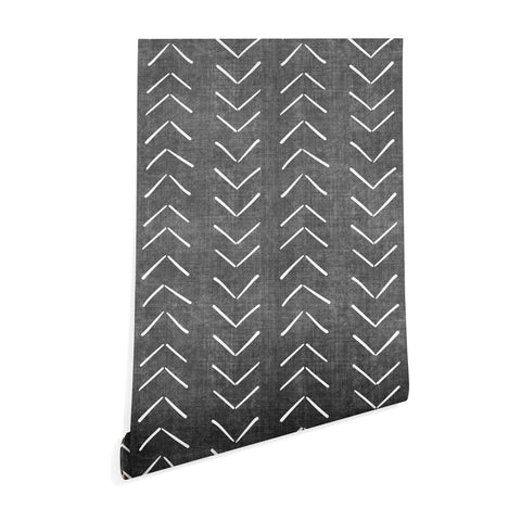 Becky Bailey Mud Cloth Big Arrows Charcoal Wallpaper