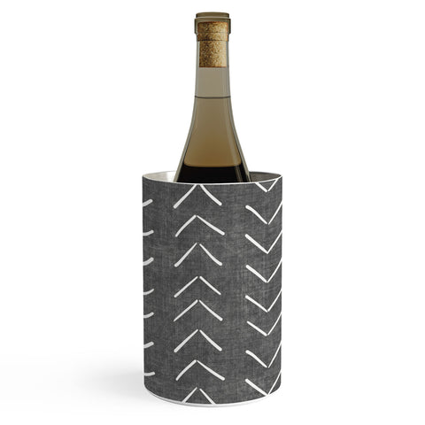 Becky Bailey Mud Cloth Big Arrows Charcoal Wine Chiller
