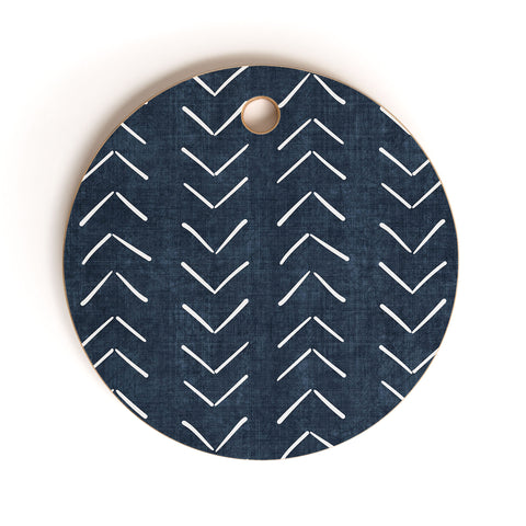 Becky Bailey Mud Cloth Big Arrows in Navy Cutting Board Round