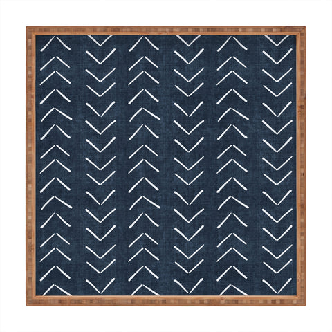 Becky Bailey Mud Cloth Big Arrows in Navy Square Tray