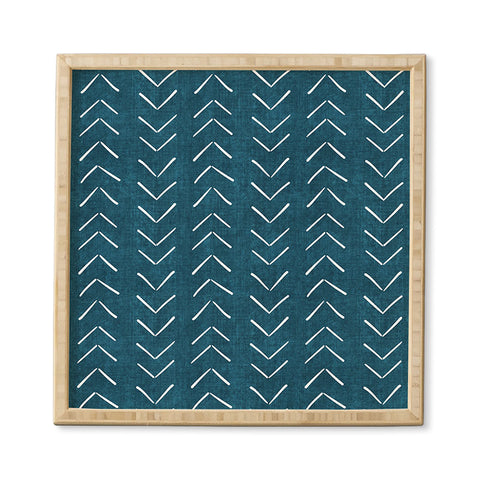 Becky Bailey Mud Cloth Big Arrows in Teal Framed Wall Art