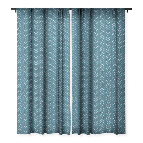 Becky Bailey Mud Cloth Big Arrows in Teal Sheer Window Curtain