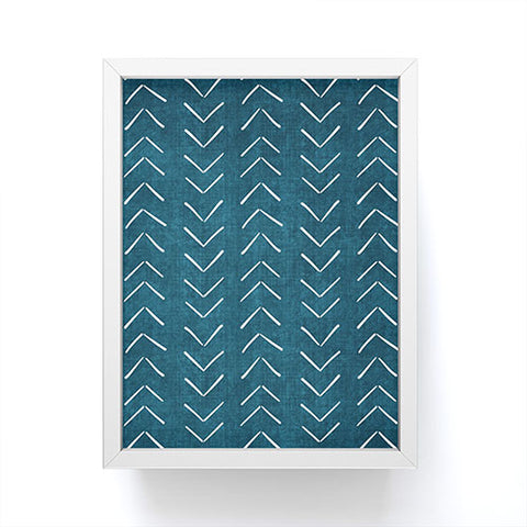 Becky Bailey Mud Cloth Big Arrows in Teal Framed Mini Art Print