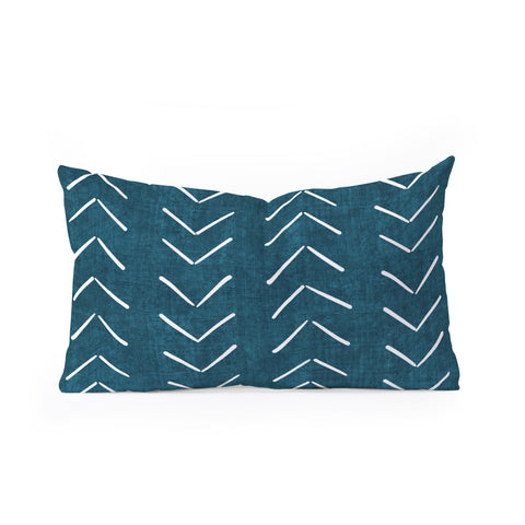 Becky Bailey Mud Cloth Big Arrows in Teal Oblong Throw Pillow