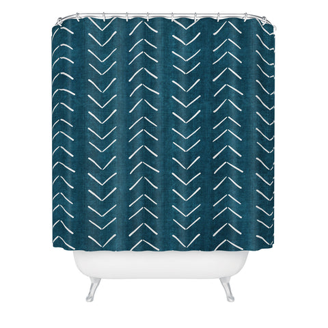 Becky Bailey Mud Cloth Big Arrows in Teal Shower Curtain