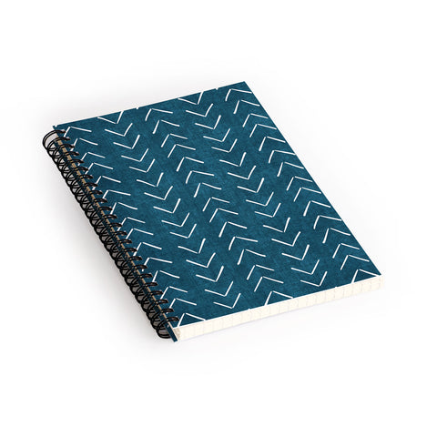 Becky Bailey Mud Cloth Big Arrows in Teal Spiral Notebook