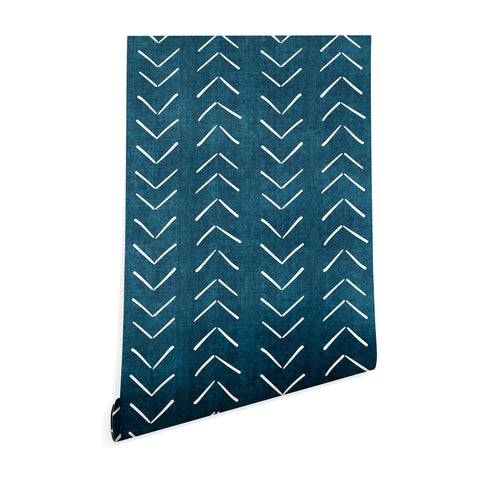 Becky Bailey Mud Cloth Big Arrows in Teal Wallpaper