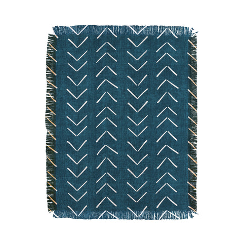 Becky Bailey Mud Cloth Big Arrows in Teal Throw Blanket