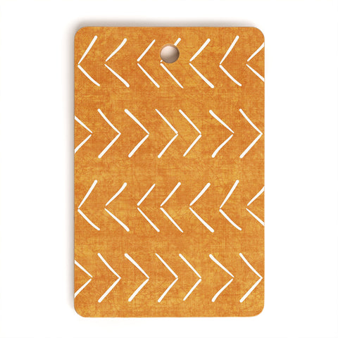 Becky Bailey Mud Cloth Big Arrows in Yellow Cutting Board Rectangle