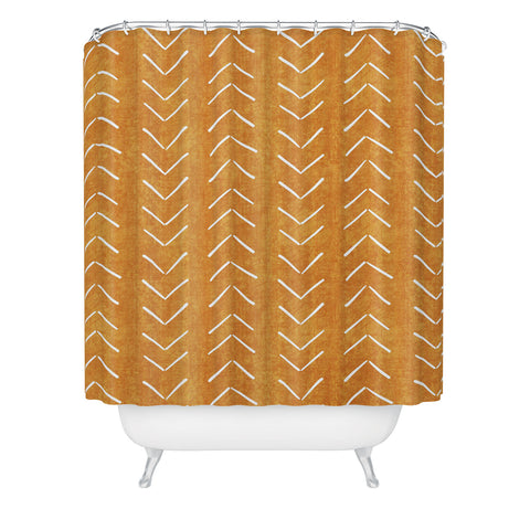 Becky Bailey Mud Cloth Big Arrows in Yellow Shower Curtain