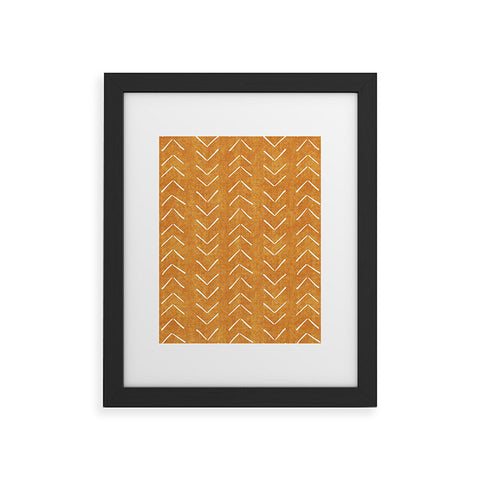 Becky Bailey Mud Cloth Big Arrows in Yellow Framed Art Print