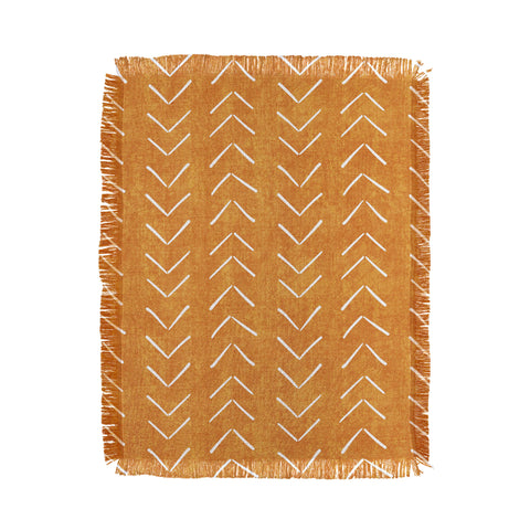 Becky Bailey Mud Cloth Big Arrows in Yellow Throw Blanket