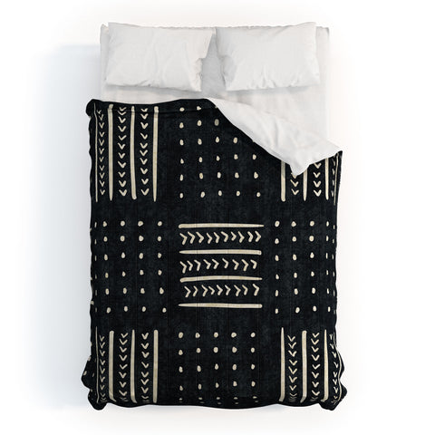 Becky Bailey Mud cloth in black and white Comforter