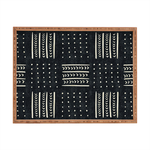 Becky Bailey Mud cloth in black and white Rectangular Tray