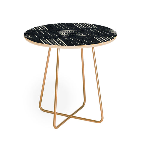 Becky Bailey Mud cloth in black and white Round Side Table