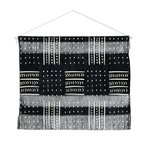 Becky Bailey Mud cloth in black and white Wall Hanging Landscape