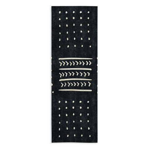 Becky Bailey Mud cloth in black and white Yoga Towel