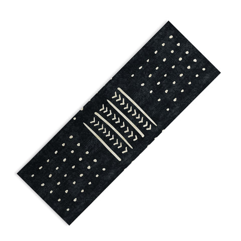 Becky Bailey Mud cloth in black and white Yoga Mat