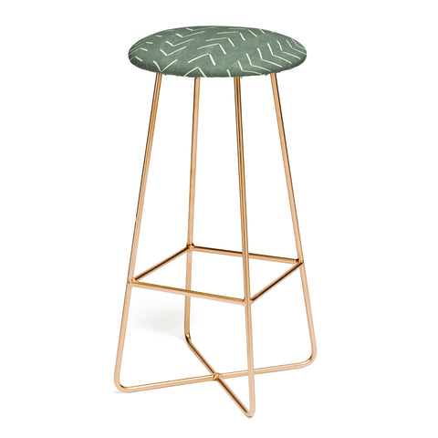 Becky Bailey Mudcloth Big Arrows in Leaf Green Bar Stool