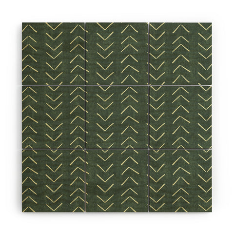 Becky Bailey Mudcloth Big Arrows in Leaf Green Wood Wall Mural