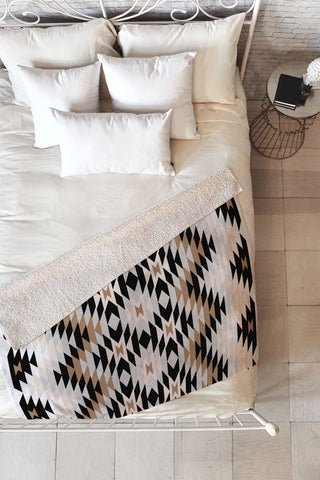 Becky Bailey New Mexico in Tan Fleece Throw Blanket