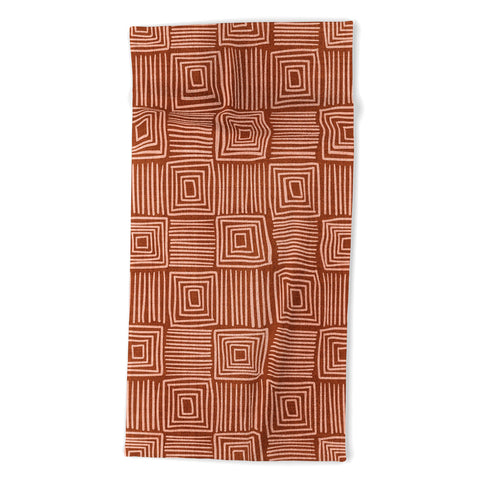 Becky Bailey Oasis in Rust Beach Towel
