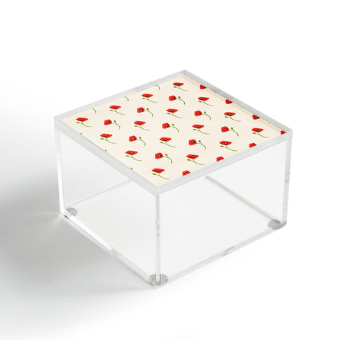 Becky Bailey Poppy Pattern in Red Acrylic Box