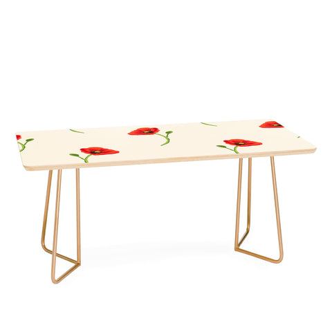 Becky Bailey Poppy Pattern in Red Coffee Table