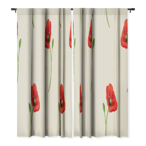 Becky Bailey Poppy Pattern in Red Blackout Non Repeat