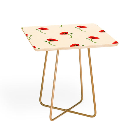 Becky Bailey Poppy Pattern in Red Side Table
