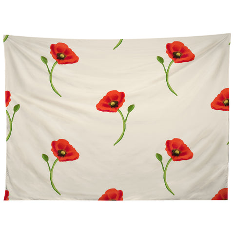 Becky Bailey Poppy Pattern in Red Tapestry