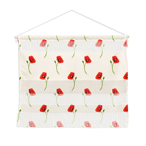 Becky Bailey Poppy Pattern in Red Wall Hanging Landscape