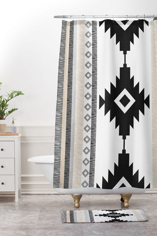 Becky Bailey Pueblo in Tan Shower Curtain And Mat