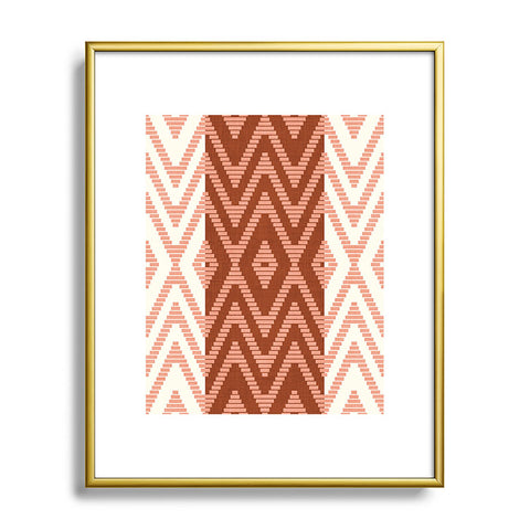 Becky Bailey Rattan in Rust Metal Framed Art Print