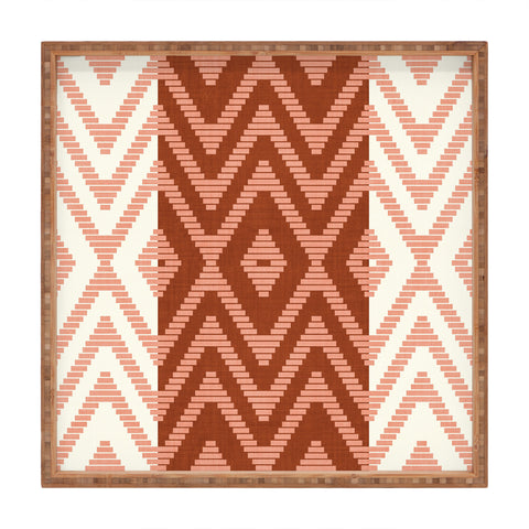 Becky Bailey Rattan in Rust Square Tray