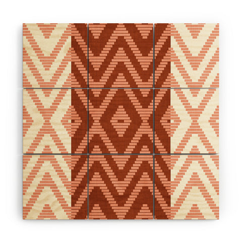 Becky Bailey Rattan in Rust Wood Wall Mural