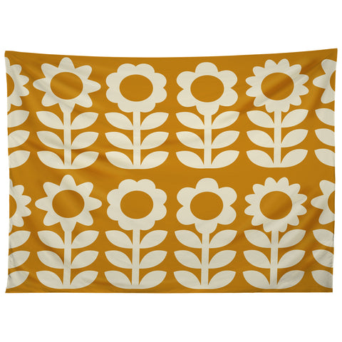 Becky Bailey Retro Flower Garden in Gold Tapestry