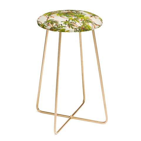 Becky Bailey Rhododendron Plant Pattern Counter Stool