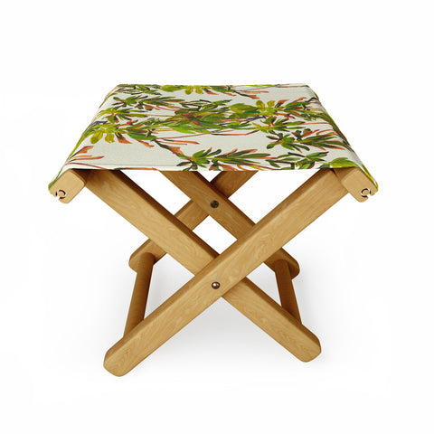 Becky Bailey Rhododendron Plant Pattern Folding Stool
