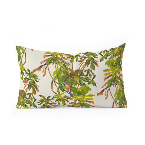 Becky Bailey Rhododendron Plant Pattern Oblong Throw Pillow